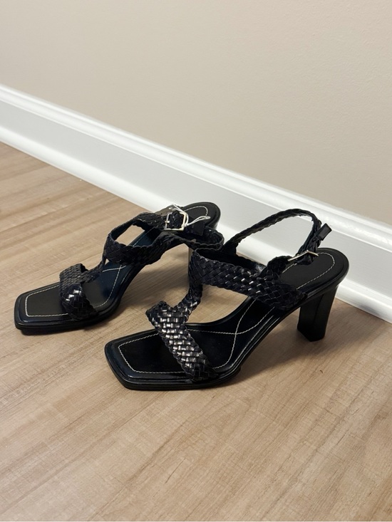 Escada Shoes - Escada Black Braided Heel Sandals